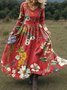 Women's Maxi Dress A-Line Skirt Holiday Casual Bohemian Beach Floral Pattern