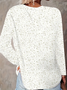 Women's Long Sleeve T-shirt Spring/Fall White Abstract Printing Jersey Crew Neck Daily Going Out Casual Top