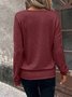 Women's Long Sleeve T-shirt Spring/Fall Army Green Plain Split Joint Crew Neck Daily Going Out Vintage Top