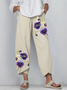 Cotton Floral Regular Fit Casual Pants