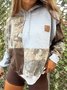Split Joint Hoodie Casual Loose Sweatshirt