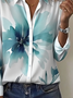 Women's Floral Pattern Shirt Elegant Commuter Long Sleeve Spring and Autumn Tops