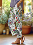 Women's  H-Line Baggy Pants Daily Going Out Pants White Casual Printing Floral Spring/Fall Pants