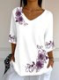 Casual Floral Crew Neck Regular Fit T-Shirt