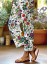 Women's  H-Line Baggy Pants Daily Going Out Pants White Casual Printing Floral Spring/Fall Pants