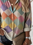 Women's Plaid Pattern Shirt Elegant Retro Long Sleeve Spring and Autumn Tops