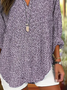 Women's Alzheimer's Abstract Print Casual V-Neck Long Sleeve Shirt