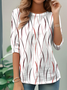Women's Everyday Graphic T-shirt Elegant Retro Round Neck Long Sleeve Top Spring and Autumn