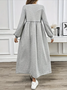 Crew Neck Casual Cotton Dress With No