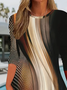 Women's Long Sleeve T-shirt Spring/Fall Brown Abstract Printing Jersey Crew Neck Daily Going Out Casual Top