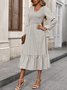 V Neck Geometric Casual Dress With No