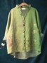 Women's Long Sleeve Shirt Spring/Fall Color1 Plain Split Joint Lotus Leaf Collar Daily Going Out Casual Top