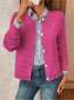 Simple Crew Neck Plain Cardigan