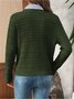 Simple Crew Neck Plain Cardigan