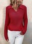 Regular Fit Casual V Neck Sweater