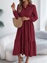 Cotton Casual Plain Regular Fit Dress With No