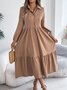 Cotton Casual Plain Regular Fit Dress With No