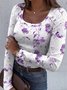 Casual U-Neck Regular Fit Cotton T-Shirt