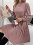 Plain Casual Dress With No