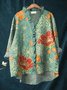 Women's Long Sleeve Shirt Spring/Fall Color1 Plain Split Joint Lotus Leaf Collar Daily Going Out Casual Top