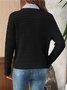 Simple Crew Neck Plain Cardigan
