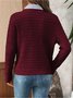 Simple Crew Neck Plain Cardigan