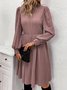 Plain Casual Dress With No