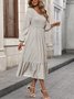 V Neck Geometric Casual Dress With No