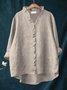 Women's Long Sleeve Shirt Spring/Fall Color1 Plain Split Joint Lotus Leaf Collar Daily Going Out Casual Top