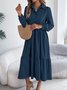 Cotton Casual Plain Regular Fit Dress With No