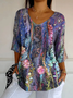 Women's Alzheimer's Floral Print Casual T-Shirt