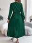 Casual V Neck Cotton Dress With No