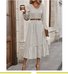 V Neck Geometric Casual Dress With No