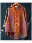 Women's Long Sleeve Shirt Spring/Fall Color1 Plain Split Joint Lotus Leaf Collar Daily Going Out Casual Top