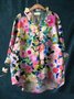 Women's Long Sleeve Shirt Spring/Fall Color1 Plain Split Joint Lotus Leaf Collar Daily Going Out Casual Top