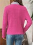Simple Crew Neck Plain Cardigan