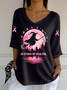 Women's Casual October We Wear Pink Halloween Witch Top