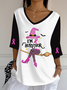 Women's Casual October We Wear Pink Halloween Witch Top