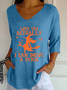Women's Halloween Print Casual V-Neck T-Shirt