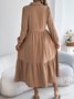 Cotton Casual Plain Regular Fit Dress With No