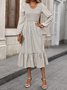 V Neck Geometric Casual Dress With No