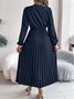 Casual V Neck Cotton Dress With No