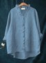 Women's Long Sleeve Shirt Spring/Fall Color1 Plain Split Joint Lotus Leaf Collar Daily Going Out Casual Top