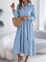 Cotton Casual Plain Regular Fit Dress With No