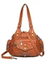 Retro Trendy One-shoulder Crossbody Handbag Washed Soft Leather Women's Bag