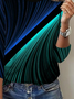 Women's Long Sleeve T-shirt Spring/Fall Black Abstract Printing Jersey Crew Neck Daily Going Out Casual Top