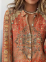Women's Ethnic Pattern Shirt Retro Elegant Spring And Autumn Style Daily Casual Tops