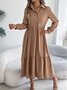 Cotton Casual Plain Regular Fit Dress With No