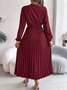 Casual V Neck Cotton Dress With No