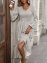V Neck Geometric Casual Dress With No